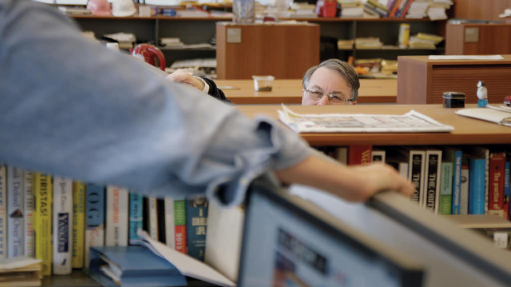 The obituaries desk in The New York Times newsroom - Obit. Movie by Vanessa Gould